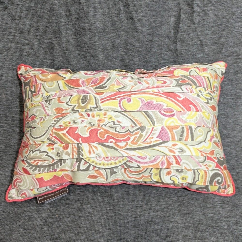 Raymond Waites Accent Throw Pillows Pink Multicolor Paisley - Set of 2 - Picture 7 of 12